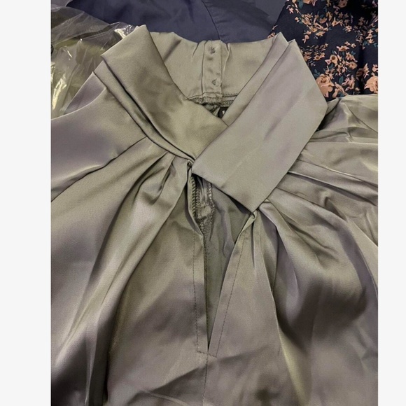 07 Classic Twist Detail Cut out Satin Long Sleeve Top - Picture 15 of 15